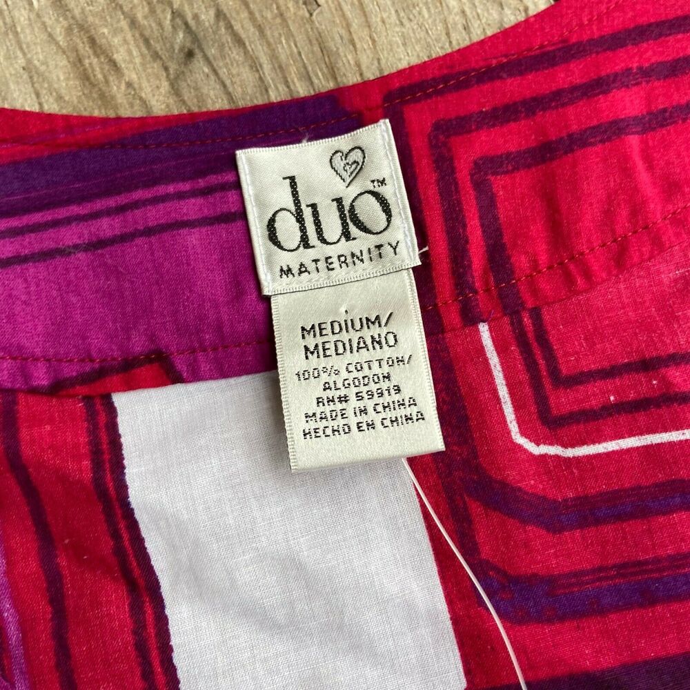 Duo Maternity NEW NWT‎ Purple Wine Grape Royal Geometric Tank Medium - Picture 8 of 8